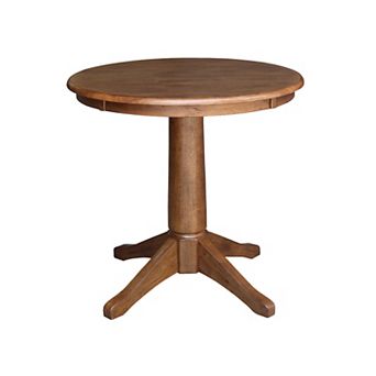 International Concepts Round Pedestal Distressed Oak Finish Dining Table
