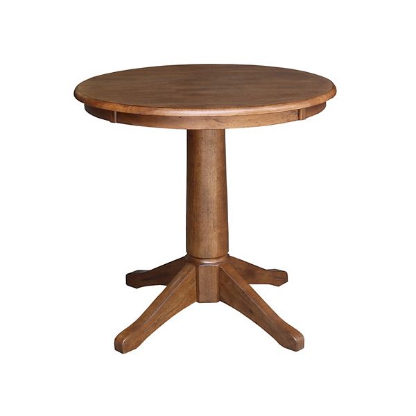 International Concepts Round Pedestal Distressed Oak Finish Dining Table