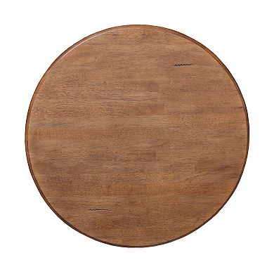 International Concepts Round Pedestal Distressed Oak Finish Dining Table