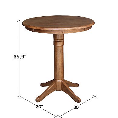 International Concepts Round Pedestal Counter Height Dining Table