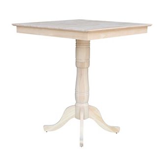 International Concepts Square Pedestal Bar Height Dining Table