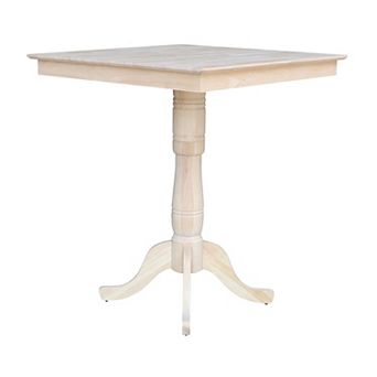 International Concepts Square Pedestal Bar Height Dining Table