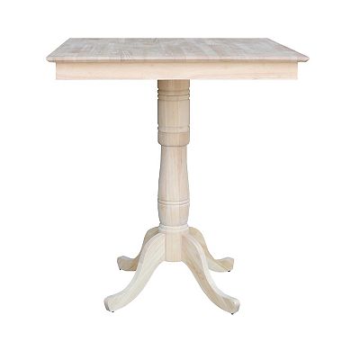 International Concepts Square Pedestal Bar Height Dining Table