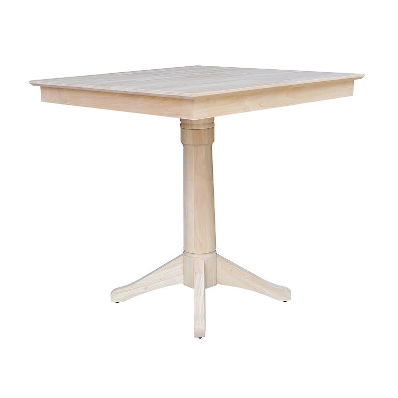 International Concepts Square Pedestal Counter Height Dining Table, Multico