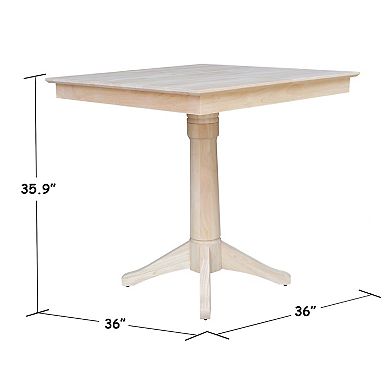 International Concepts Square Pedestal Counter Height Dining Table