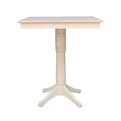 International Concepts Square Pedestal Bar Height Dining Table