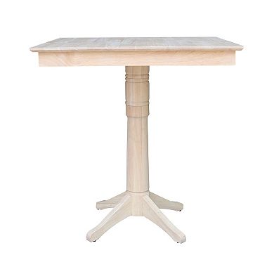 International Concepts Square Pedestal Bar Height Dining Table