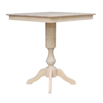 International Concepts Square Pedestal Bar Height Dining Table