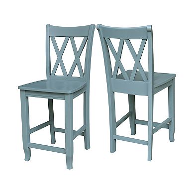 International Concepts X-Back Solid Hardwood Counter Stool