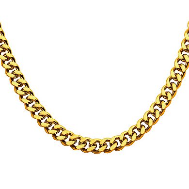 18k Gold Over Stainless Steel Curb Chain Necklace