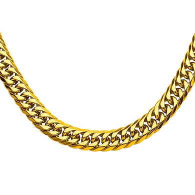 18k Gold Over Stainless Steel 8 mm Curb Chain Necklace