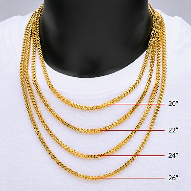 18k Gold Over Stainless Steel Franco Chain Necklace