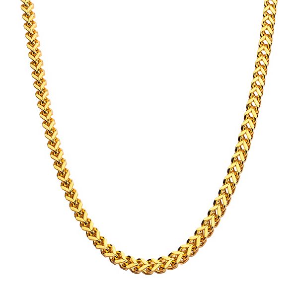 18k Gold Over Stainless Steel Franco Chain Necklace