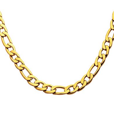 18k Gold Over Stainless Steel Figaro Chain Necklace