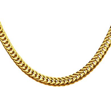 18k Gold Over Stainless Steel 4 mm Foxtail Chain Necklace