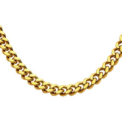 18k Gold Over Stainless Steel Miami Cuban Chain Necklace