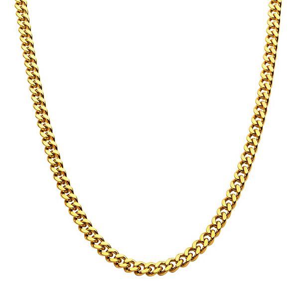 Miami Cuban CHOKER Chain 14k Gold Over Stainless Steel Mens Boys Necklace  18