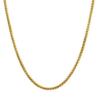 DANTE 18k Gold Over Stainless Steel 4 mm Wheat Chain Necklace