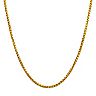 18k Gold Over Stainless Steel 4 mm Wheat Chain Necklace