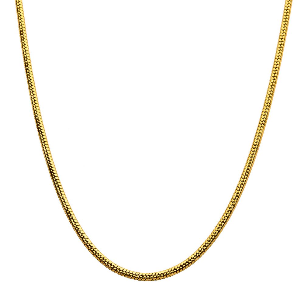 DANTE 18k Gold Over Stainless Steel 3 mm Rat Tail Chain Necklace