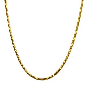 DANTE 18k Gold Over Stainless Steel 3 mm Rat Tail Chain Necklace