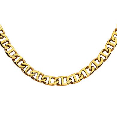 18k Gold Over Stainless Steel 8 mm Mariner Link Chain Necklace