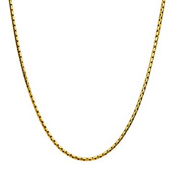 DANTE 18k Gold Over Stainless Steel 3 mm Boston Link Chain Necklace
