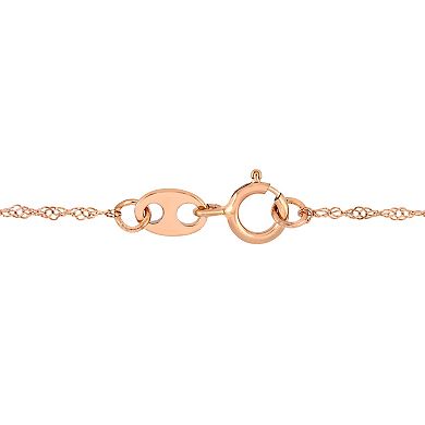 Stella Grace 14k Rose Gold Morganite & 1/10 Carat T.W. Diamond Floating Halo Necklace