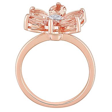 Stella Grace 10k Rose Gold Morganite & Diamond Accent Flower Ring