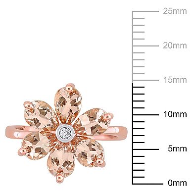 Stella Grace 10k Rose Gold Morganite & Diamond Accent Flower Ring