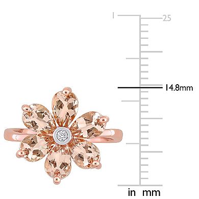 Stella Grace 10k Rose Gold Morganite & Diamond Accent Flower Ring