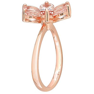 Stella Grace 10k Rose Gold Morganite & Diamond Accent Flower Ring