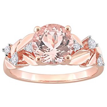 Stella Grace 10k Rose Gold Morganite & 1/7 Carat T.W. Diamond Engagement Ring