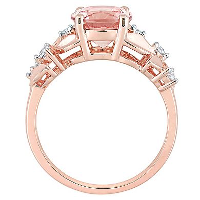 Stella Grace 10k Rose Gold Morganite & 1/7 Carat T.W. Diamond Engagement Ring