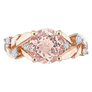 Stella Grace 10k Rose Gold Morganite & 1/7 Carat T.W. Diamond Engagement Ring