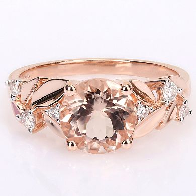 Stella Grace 10k Rose Gold Morganite & 1/7 Carat T.W. Diamond Engagement Ring