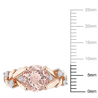 Stella Grace 10k Rose Gold Morganite & 1/7 Carat T.W. Diamond Engagement Ring