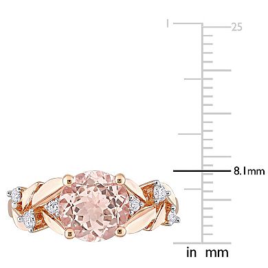 Stella Grace 10k Rose Gold Morganite & 1/7 Carat T.W. Diamond Engagement Ring