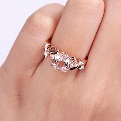 Stella Grace 10k Rose Gold Morganite & 1/7 Carat T.W. Diamond Engagement Ring