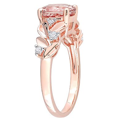 Stella Grace 10k Rose Gold Morganite & 1/7 Carat T.W. Diamond Engagement Ring