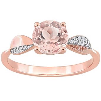 Stella Grace 14k Rose Gold Morganite & Diamond Accent Engagement Ring