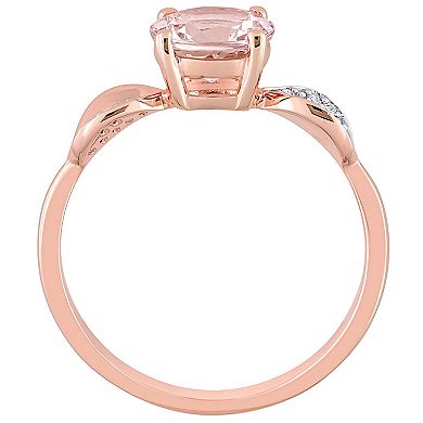 Stella Grace 14k Rose Gold Morganite & Diamond Accent Engagement Ring