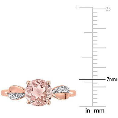 Stella Grace 14k Rose Gold Morganite & Diamond Accent Engagement Ring