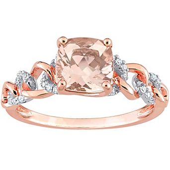 Stella Grace 10k Two-Tone Gold Morganite & 1/10 Carat T.W. Diamond Link Ring