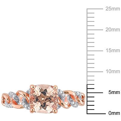 Stella Grace 10k Two-Tone Gold Morganite & 1/10 Carat T.W. Diamond Link Ring
