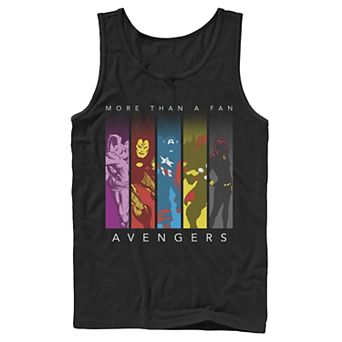 Men's Marvel Avengers More Than A Fan Colorful Panel Silhouette Tank Top