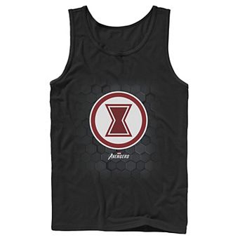 Men's Marvel Gamerverse Black Widow Symbol Hexagon Background Tank Top