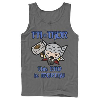 Men's Marvel Fa-Thor Kawaii Thor This Dad Is Worthy Father's Day Tank Top