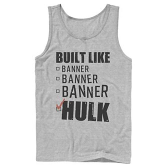Men's Marvel Built Like Hulk Check List Tank Top
