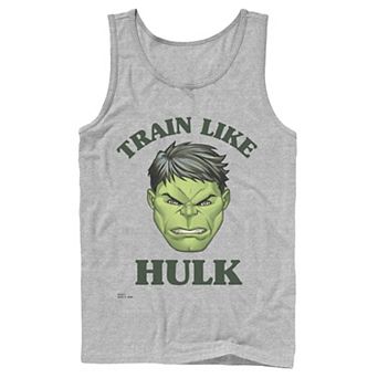 Men's Marvel Train Like Hulk Big Head Portrait Tank Top